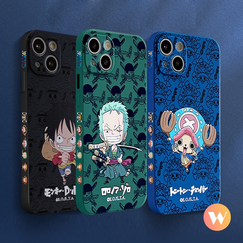 Soft Case TPU Motif Kartun One Piece Untuk iPhone 11 12 13 Pro MAX XR X XS MAX 6 6S 7 8 Plus