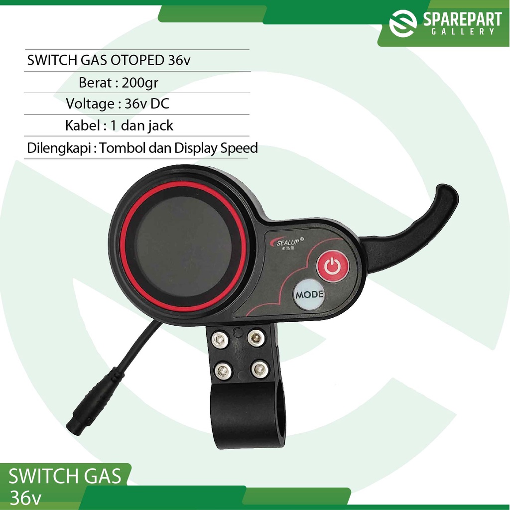 Handle gas 36v dc skuter listrik otoped dengan display indikator speed