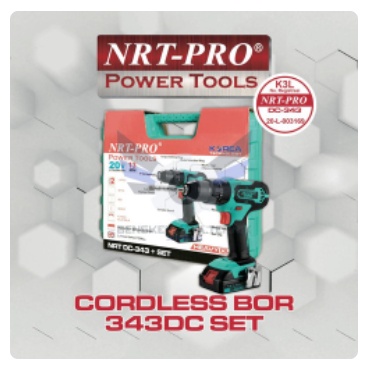 NRT Bor Cordless DC-343 SET 20V / Bor Baterai DC 343 13mm Norita