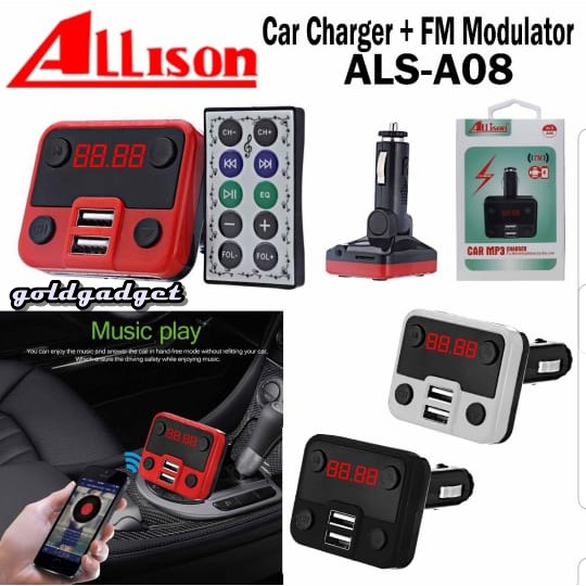 FM MODULATOR SAVER  MP3 PLAYER ALLISON ALS-A08 REMOTE