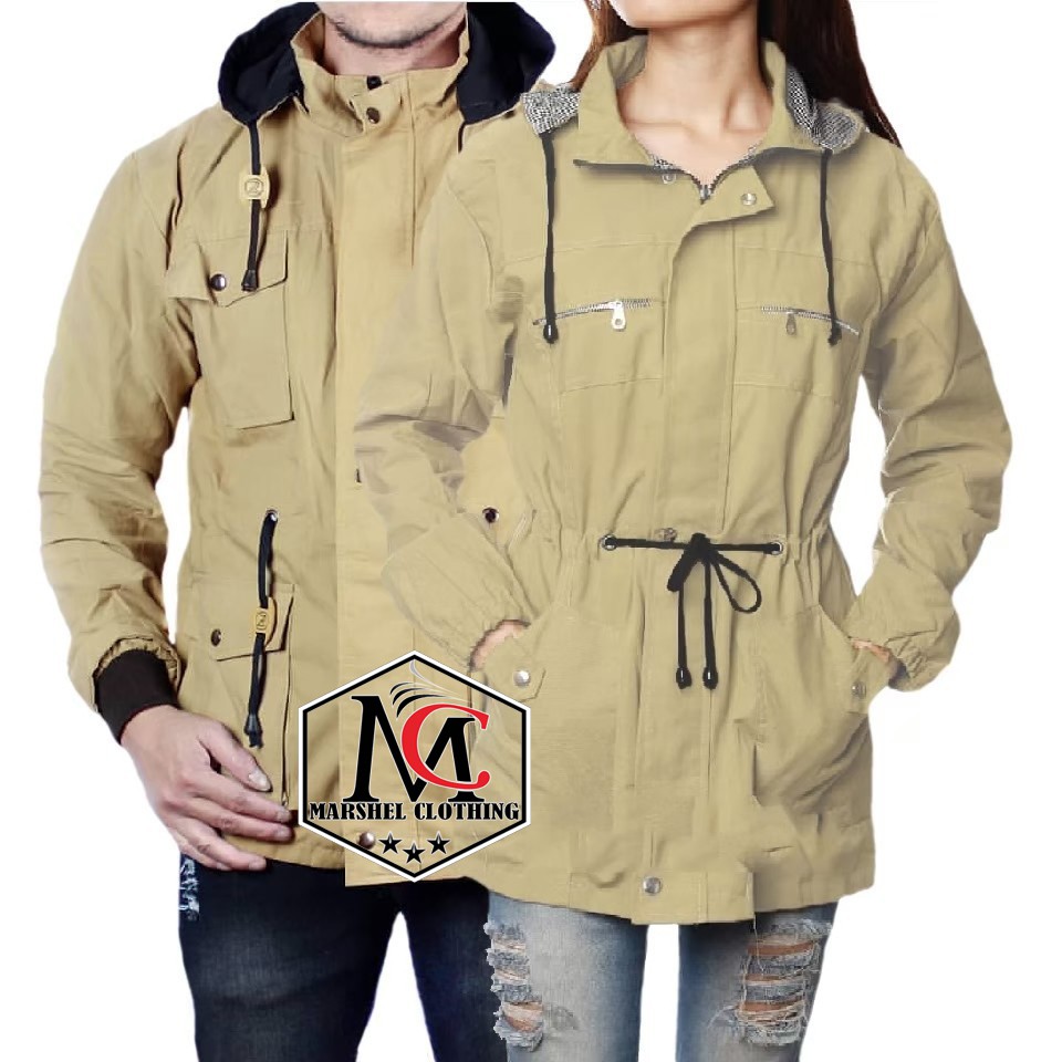 RCL - JAKET PARKA POLOS PRIA WANITA - JAKET COUPLE PARKA - JAKET PARKA PASANGAN ( HARGA SEPASANG )