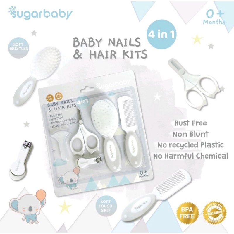 sugarbaby nail &amp; hair kits 4 in 1 /sugar baby sisir &amp; gunting kuku