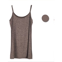 Korean Basic Inner Tanktop Atasan Wanita Polos Tanpa Lengan 2387-Dark Grey