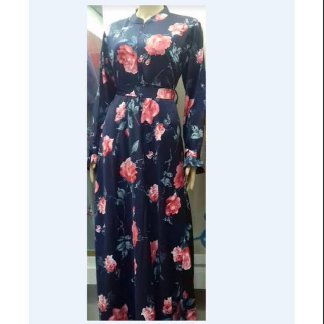 Gamis jumbo dress jumbo xxl gamis hitam bunga gamis navy gaun kondangan dress pesta