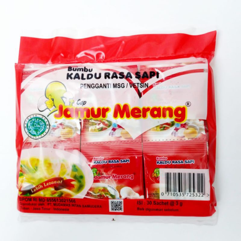 

(Isi 30 Sachset 1pack) KALDU ALAMI CAP JAMUR MERANG (PENGGANTI MSG atau VETSIN)