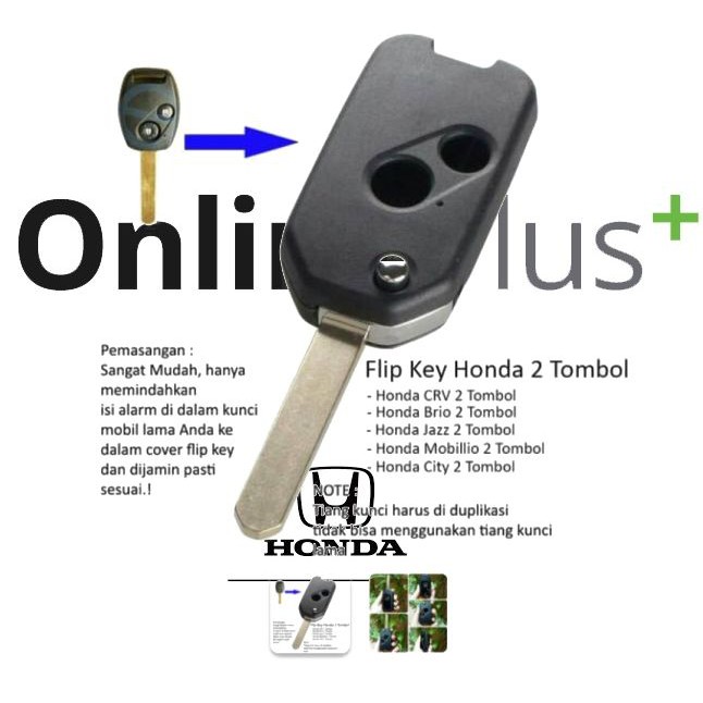 [BAYAR DI TEMPAT] Bahan Kunci Cadangan Flipkey Mobil HONDA CRV mobillio CityKontak Duplikat