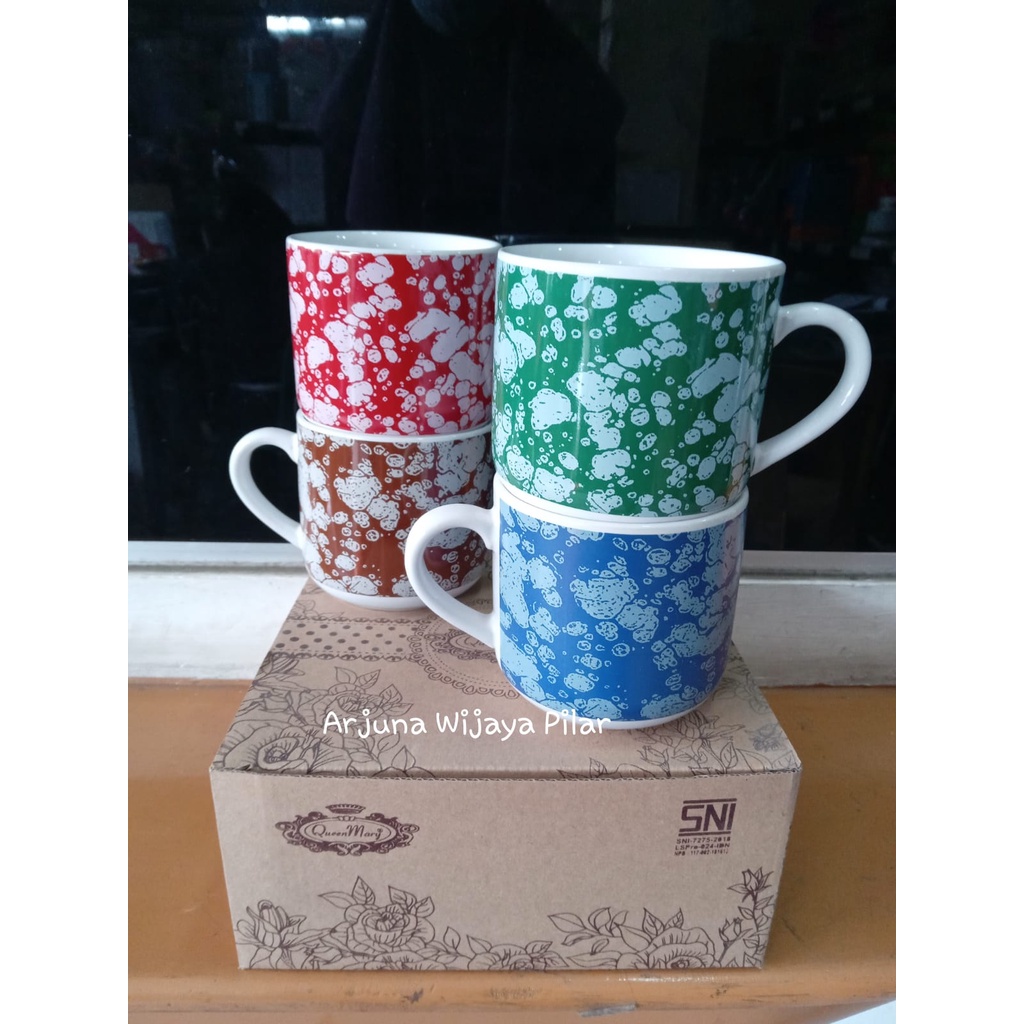 (KHUSUS GOSEND) Mug gagang papa mama set / gelas beling papa mama / cangkir motif papa mama +Kardus &amp; Bubblewrap