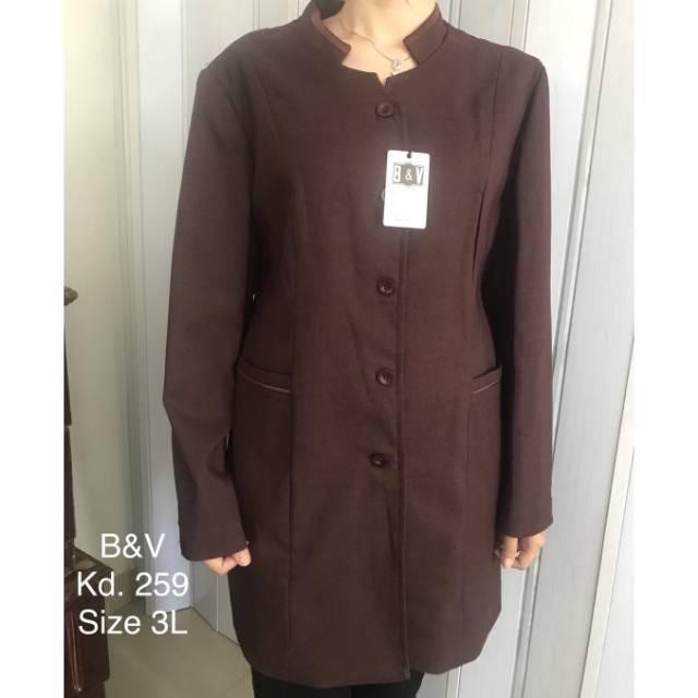 Blazer Wanita Coklat Tua Jumbo Jas Wanita size 3L bv259