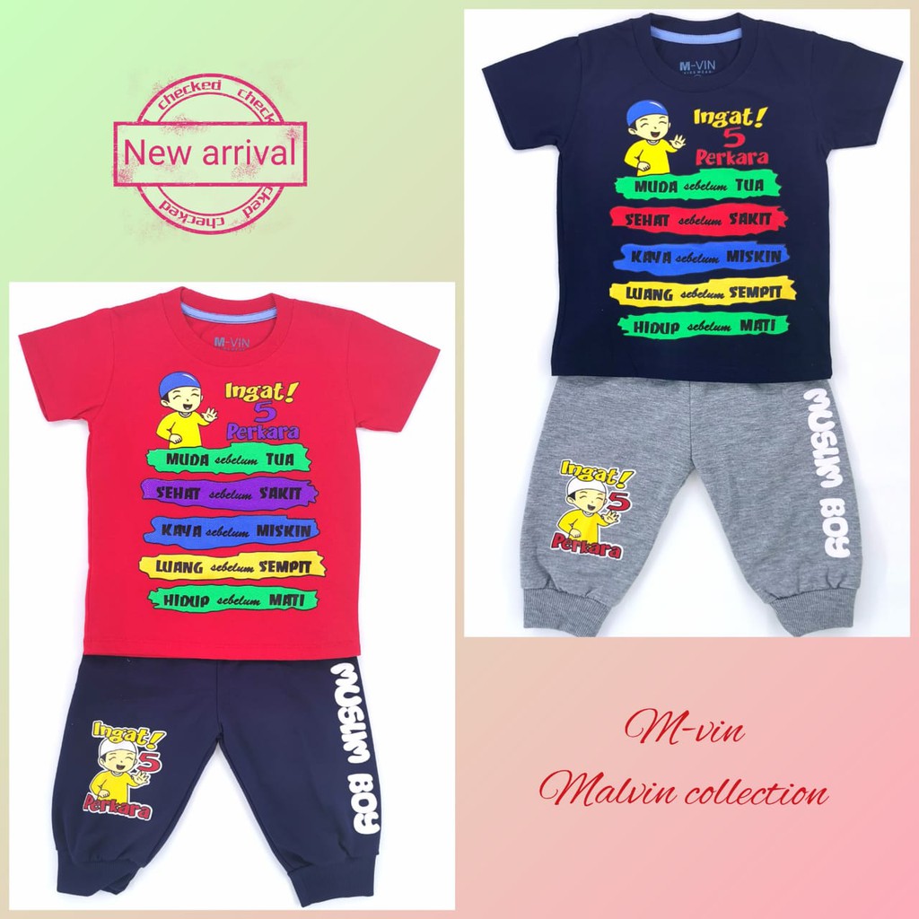 Setelan Anak 5Perkara - Baju Anak Celana Joger - Baju Anak Laki laki 1-9Tahun M-VIN