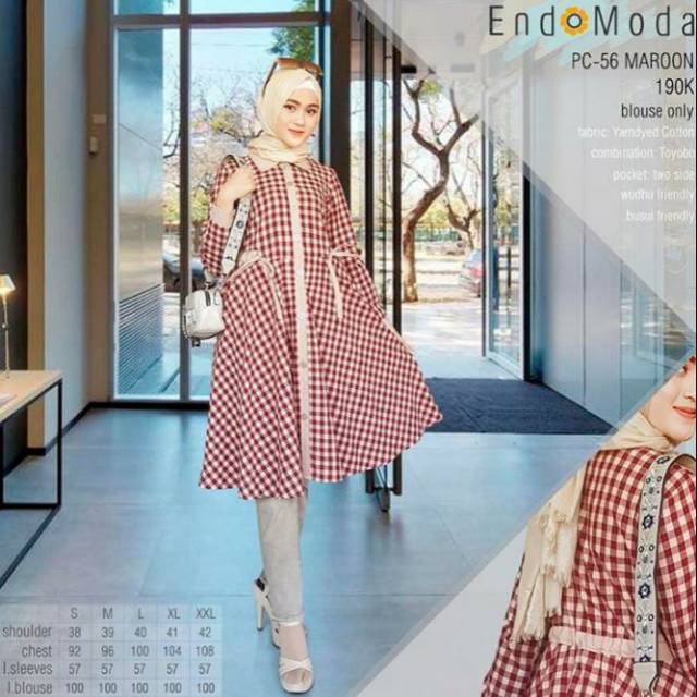 TUNIK ENDOMODA / BLOUSE ENDOMODA PC-56 MAROON