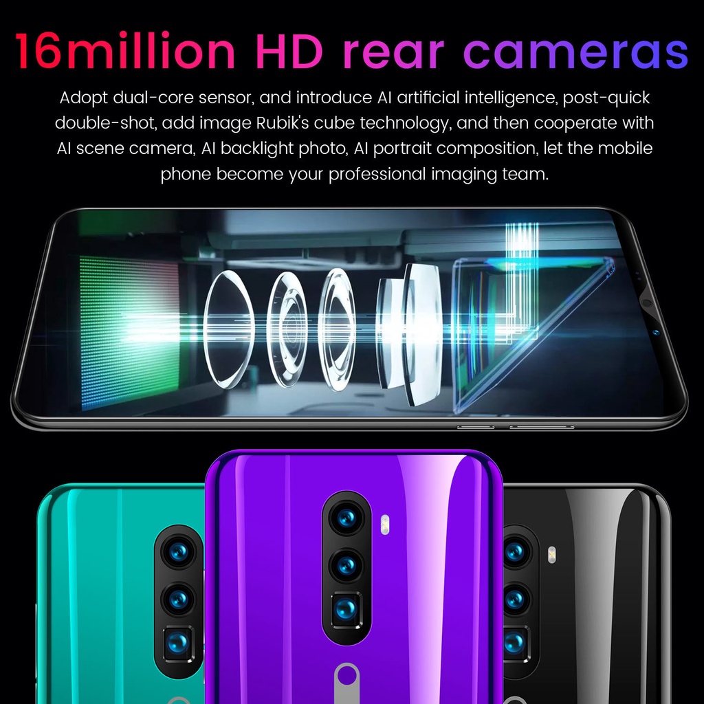 hp murah COD Pengiriman Lokal Pengiriman Cepat  Rino3 5.0 inch / Rino3 Pro 5.8 inch Android 9.0 6GB + 128G handphone murah kredit gift set+casing hp+headset  hp cicilan murah hp murah cuci gudang hp android murah  hp ram 2 gb murah hp oppo murah Black kad-4