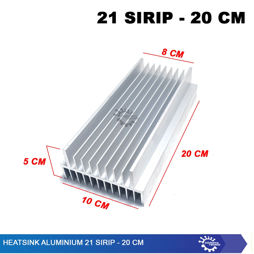 Heatsink Aluminium 21 Sirip - 20 cm