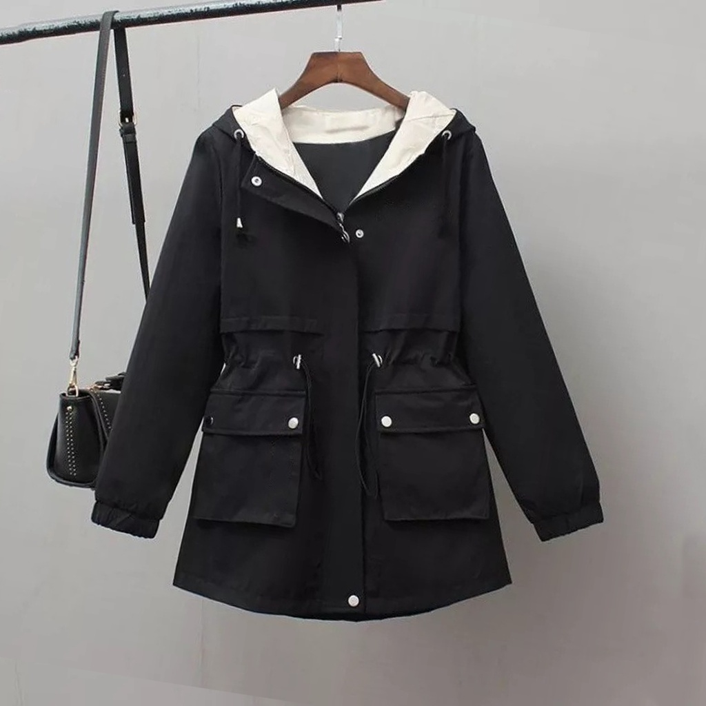 Vallina Jaket Wanita Berkualitas Emely Parka Hoodie Baby Canvas Premium Outerwear Korean Style Jacket-1