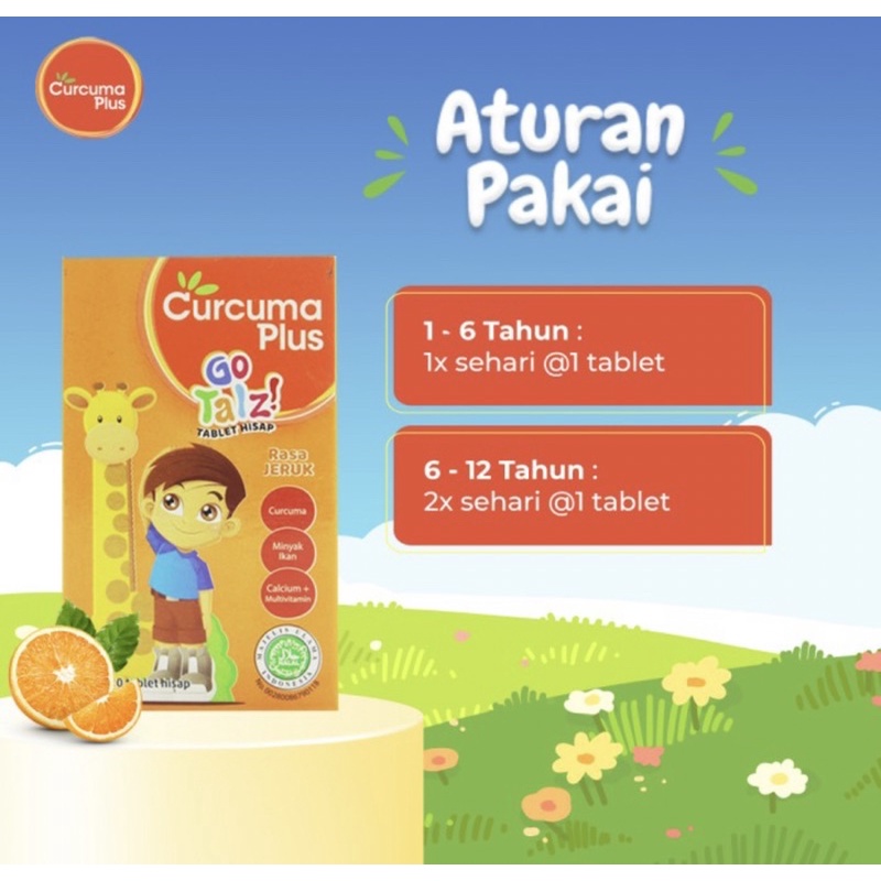 Curcuma plus go talz orange 20 tablet ( tablet hisap vitamin anak )