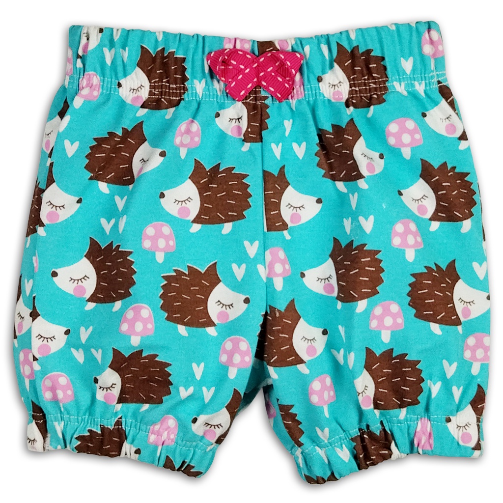 Bearhug Celana Pendek Bayi Perempuan Premium Full Printing XCD6 Cardet 6-18 Bulan-Toska-Landak