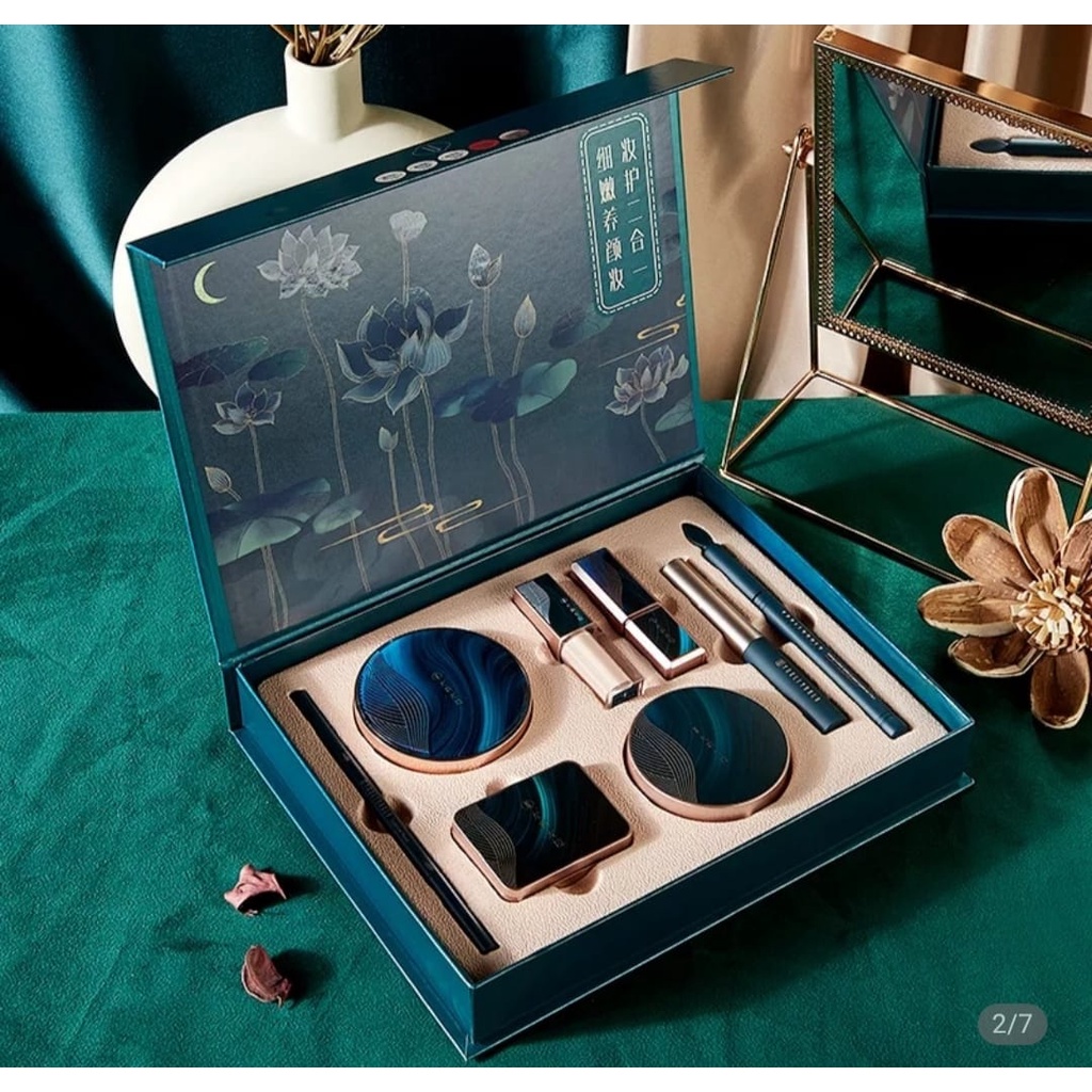 Cosmetic Set Oriental Beauty Lotus Pond Moonlight Gift Box, Paket Kosmetik Rias Wajah