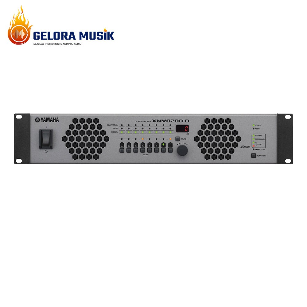 Amplifier Yamaha XMV8280D - 8 Saluran, 280W per Kanal, Hitam/Abu-abu