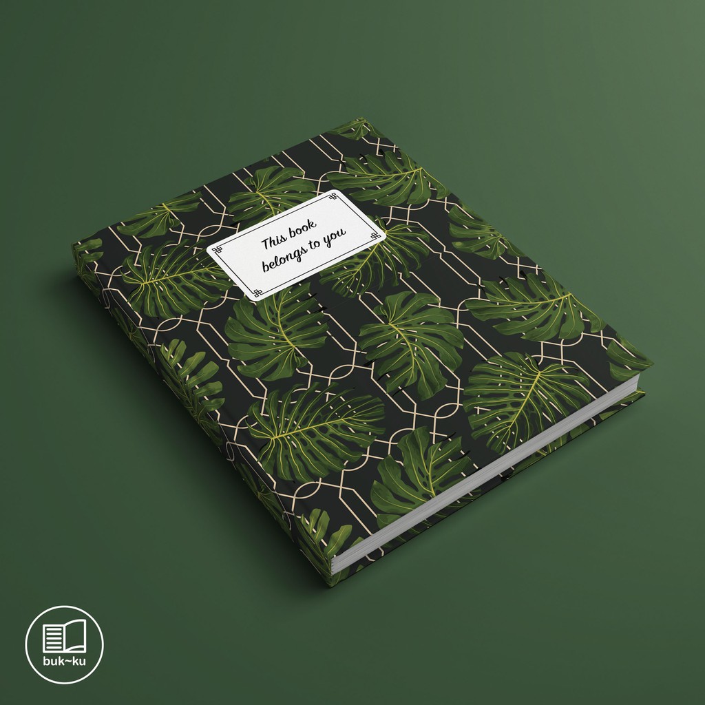 

buku custom catatan motif daun elegan notebook kuliah sekolah tulis