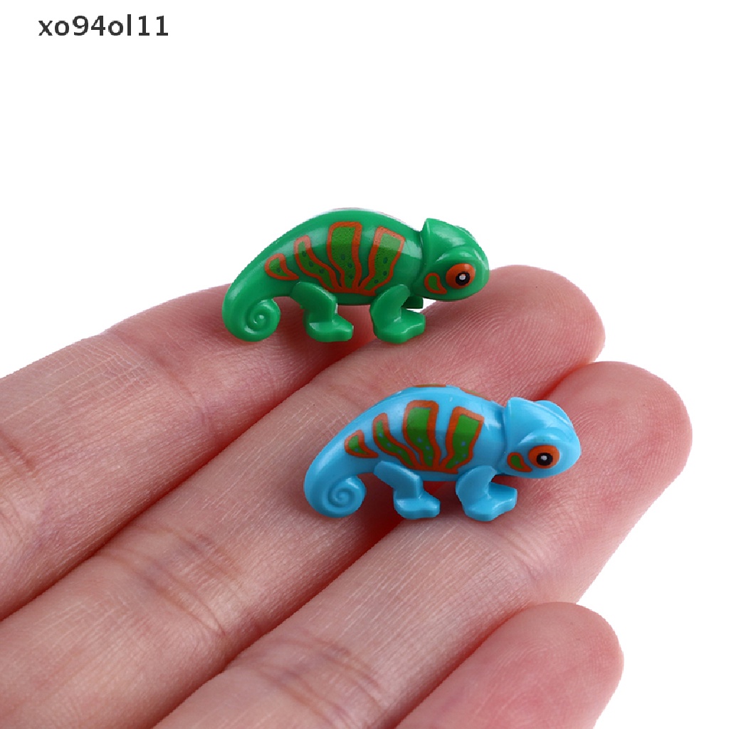 Xo 5PCS Mainan Balok Bangunsusun Model Lego Bentuk Lizard Bunglon Untuk Hadiah Anak OL