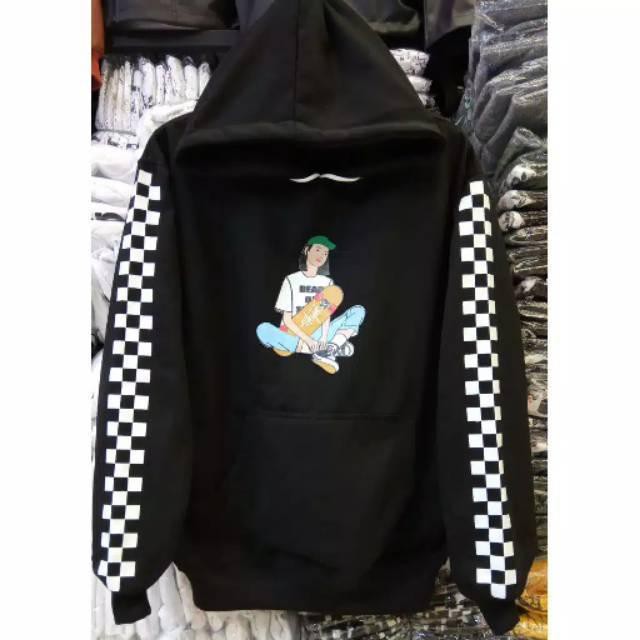 Jaket Sweater Skymo Hitam Motip Catur Di Tangan/Hoodie Pria Premium