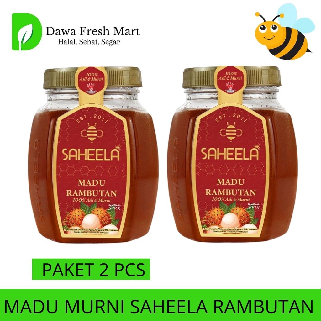 

Saheela 2 Botol Madu Murni [Rambutan] 500gr |100% Madu Murni Asli | 100% Murni Tanpa Campuran Apapun