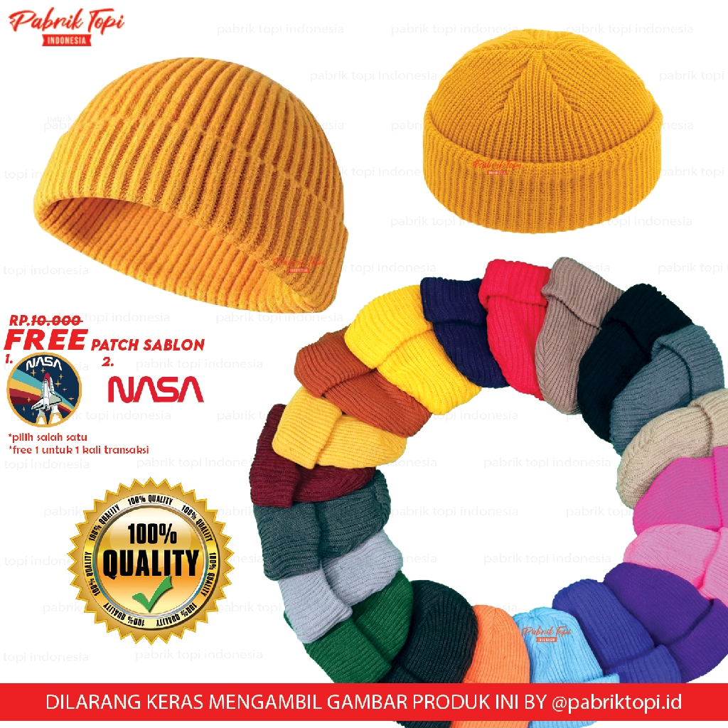 Topi kupluk rajut beanie hat polos premium standar distro