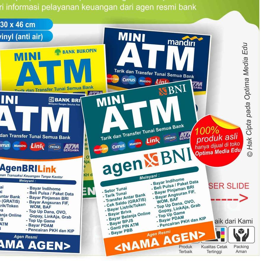 

MALL STIKER MINI ATM DAN LAYANAN AGEN BRILINK, AGEN BNI 46, MITRA MANDIRI, AGEN BUKOPIN, DLL