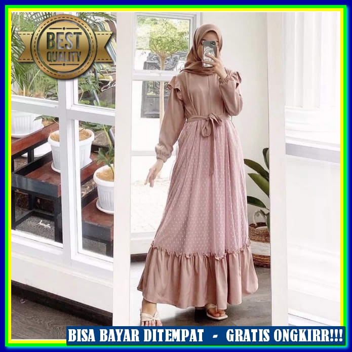 Termurah Gamis Busui Jumbo | Gamis Syar I Jumbo | Baju Sar I Gami Vo928 Ceruty Babydoll - Size 5L Ga
