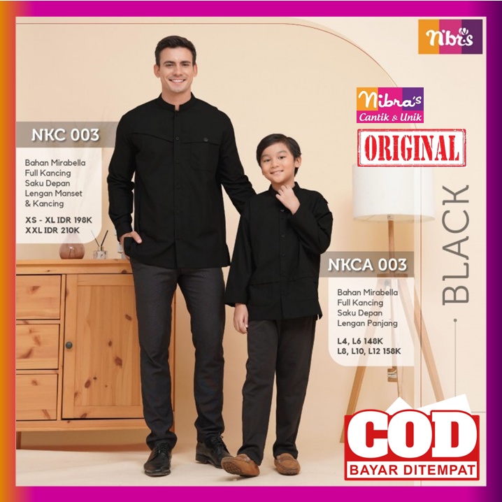 Nibras Couple Ayah dan Anak Laki Laki Cople Baju Koko Nibras Lengan Panjang Dewasa Cowok Promo Nkc 0