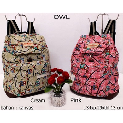 Tas Ransel Wanita Merk Cath Kidston Motif Owl 5008