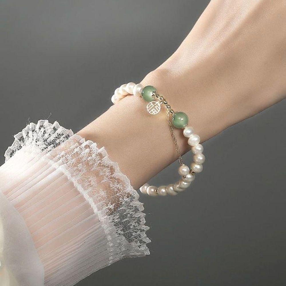 Needway Wanita Gelang Musim Panas Vintage Lucu Liontin Manis Manik Kristal Perhiasan Fashion