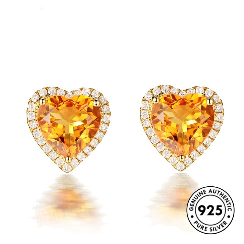 Anting Tusuk Sterling Silver 925 Desain Hati Elegan Untuk Wanita