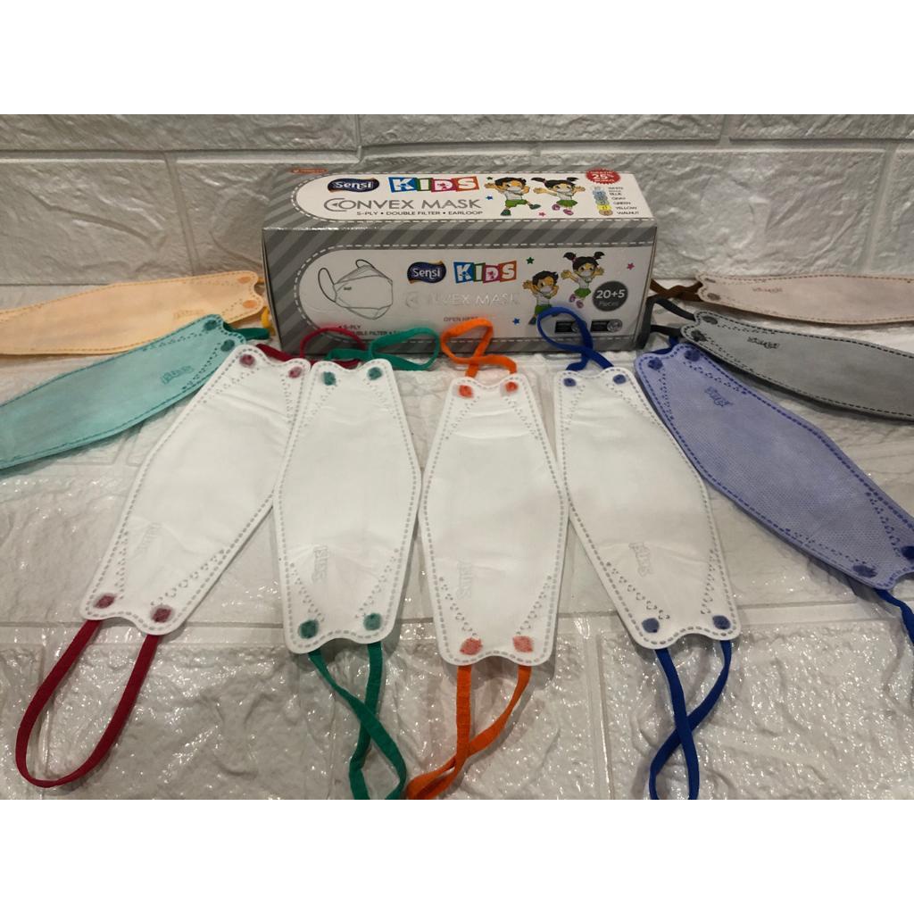 Masker DUCKBILL KIDS 40pcs / SENSI CONVEX anak isi 25pcs MASKER SENSI KF94