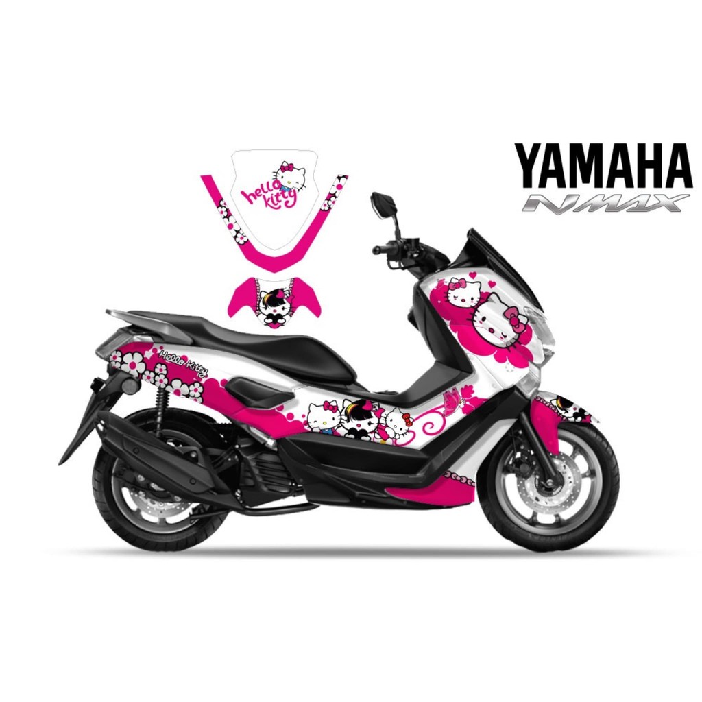 Decal Stiker Dekal Sticker Motor Yamaha Nmax Hello Kitty Pink