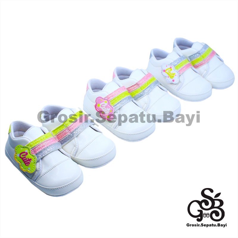 sepatu bayi baby shoes prewalker perempuan umur 2 sampai 14 bulan model Cute Rainbow