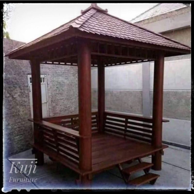 GASEBO KAYU GLUGU/KELAPA uk.2x2m