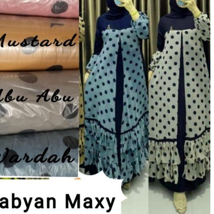 11.11 Gamis Terbaru Sabyan Motif Folkadot 2021 Gamis Remaja [KODE 84]
