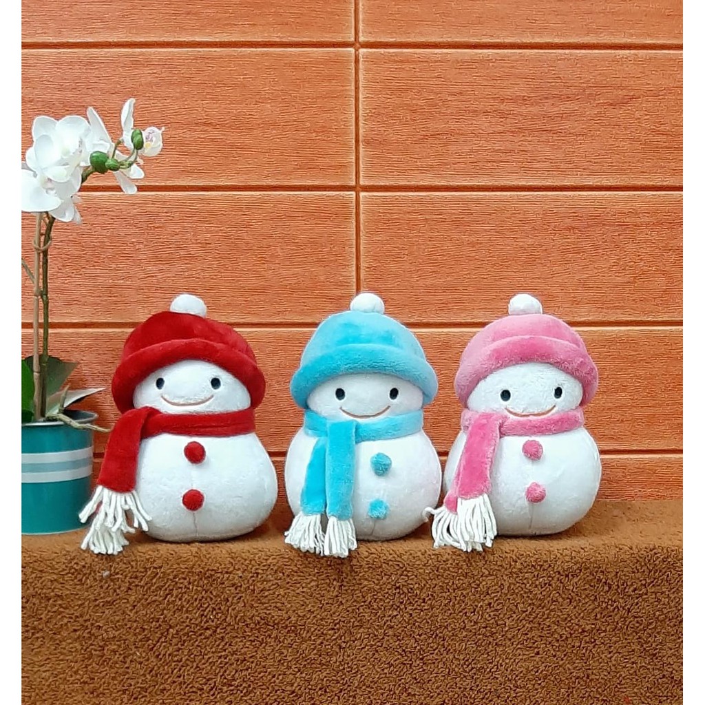 Boneka Natal Snowman 18cm/boneka christmas/snowball/Boneka Bola Salju/Aksesoris Natal