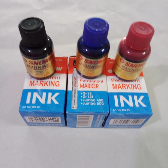 

Bergaransi Tinta Refill Spidol Snowman White Board / Permanent Marking Ink Trendi