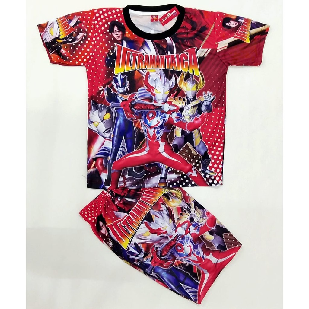 Setelan Anak Ultraman Taiga baju  celana  anak gambar  