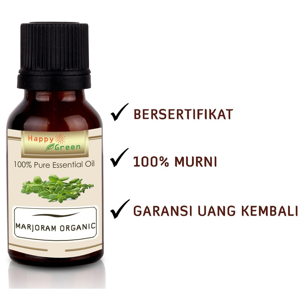 Happy Green ORGANIC Sweet Marjoram Essential Oil - Minyak Knotted Marjoram