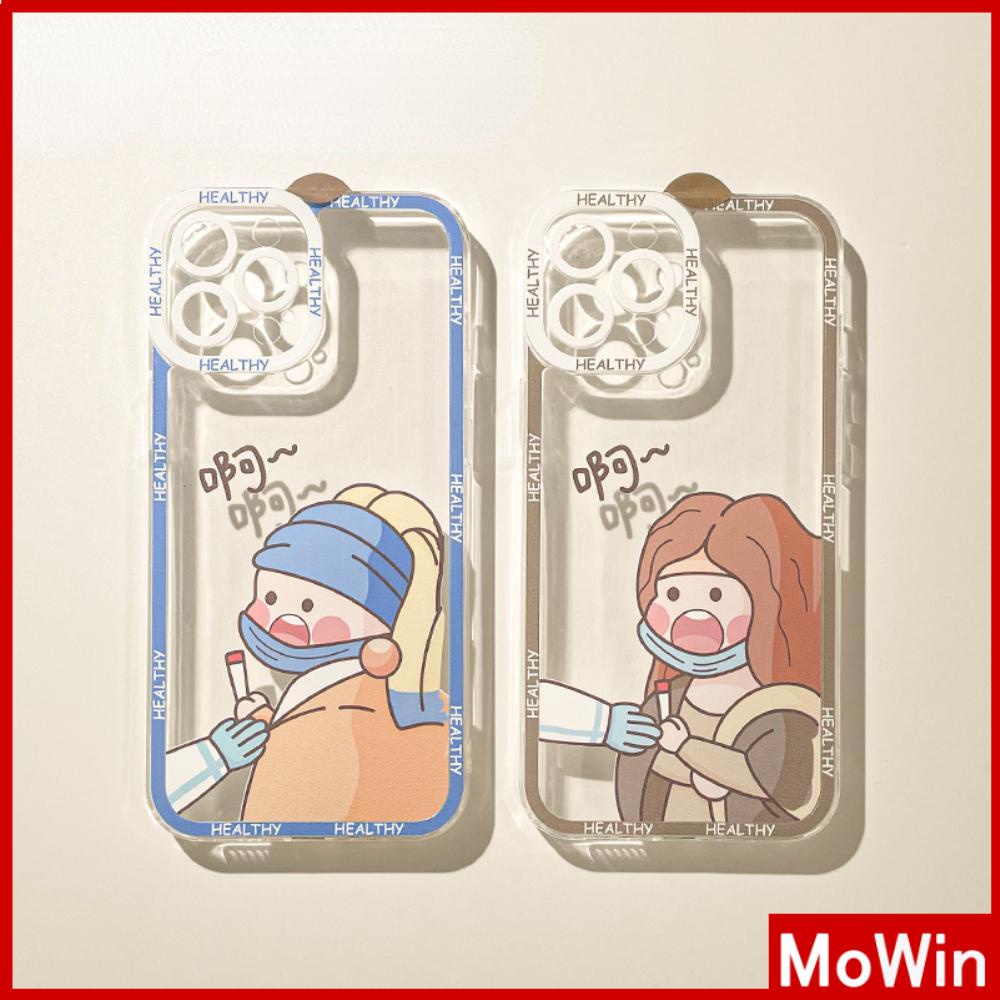 iPhone Case Silicone Soft Case Clear Case Square Edge Shockproof Protection Camera Cartoon Comic Cute Compatible For iPhone 11 iPhone 13 Pro Max iPhone 12 Pro Max iPhone 7 Plus xr