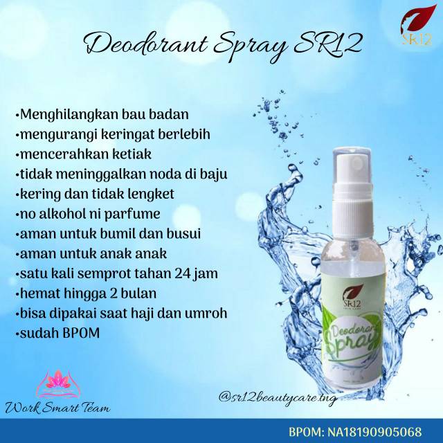 DEODORANT/DEODORANT SPRAY SR12/ANTI BURKET/PENGHILANG BAU BADAN/PENGHILANG BAU KAKI