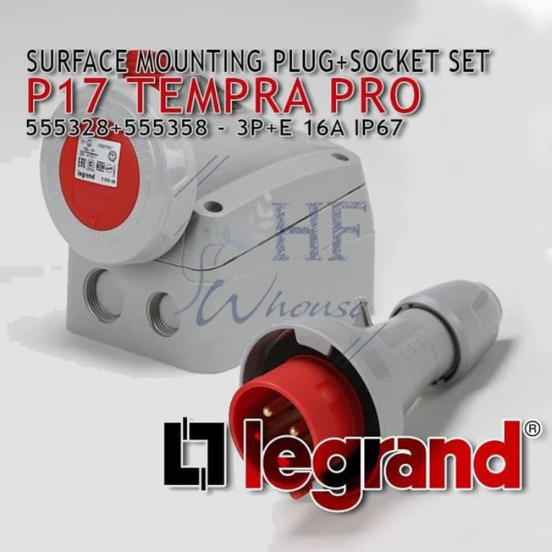 Legrand Set Surface Mounting + Plug 16A 3P+E 4Pin IP67