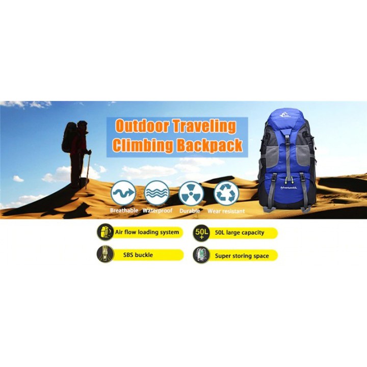 FREE KNIGHT - 50L Outdoor Backpack Camping Waterproof Adventure Bag