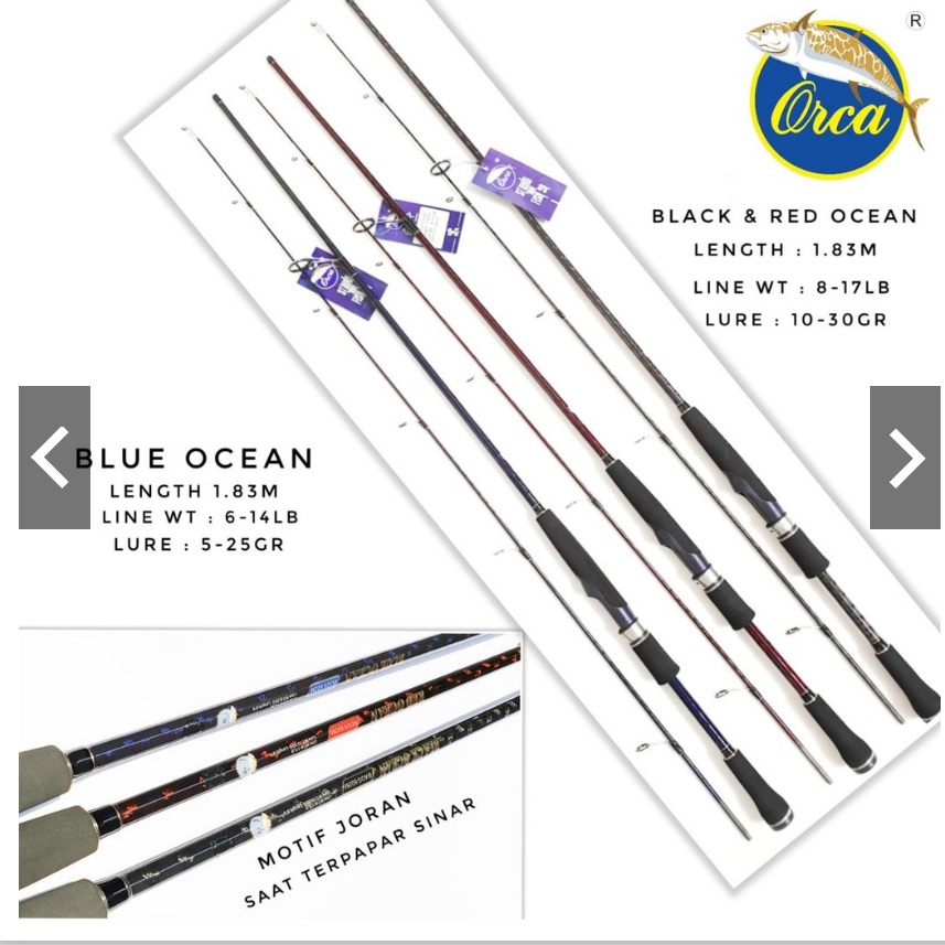 Joran Pancing 602 dan 702 Orca blue ocean 180 cm dan 210 cm