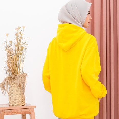 Sweater Hoodie Polos Oversize Jaket Pria Wanita Premium WARNA KUNING