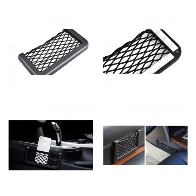 Kantong Jaring Mobil Small Car Set Net Organizer HP Tempat Smartphone di Mobil Car Holder Mesh Car