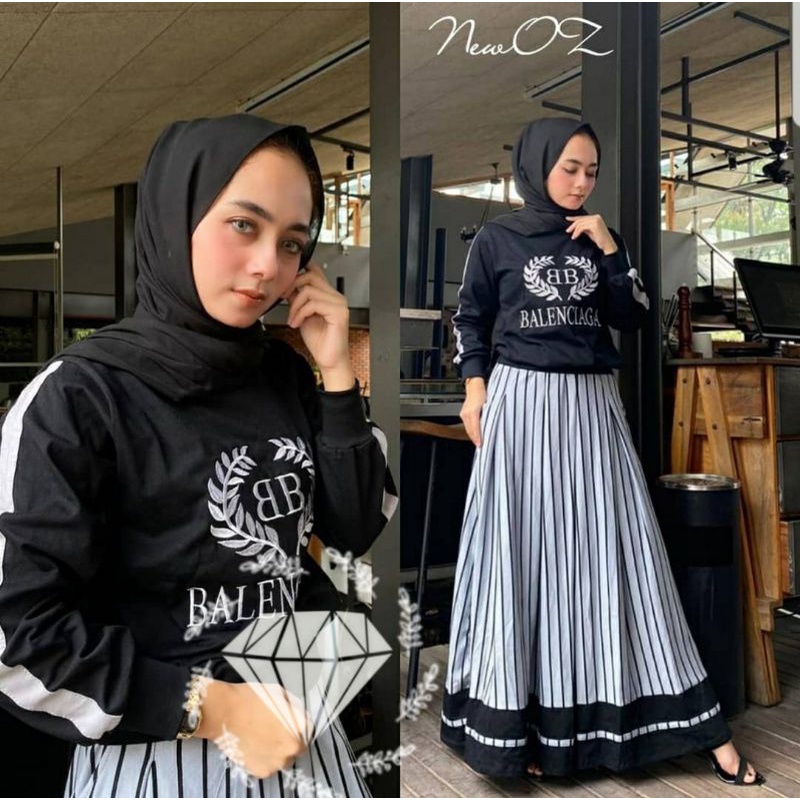 SET ROK BCG/Maxi Muslim/busana muslim/pesta/gamis/dress/pesta/fashion