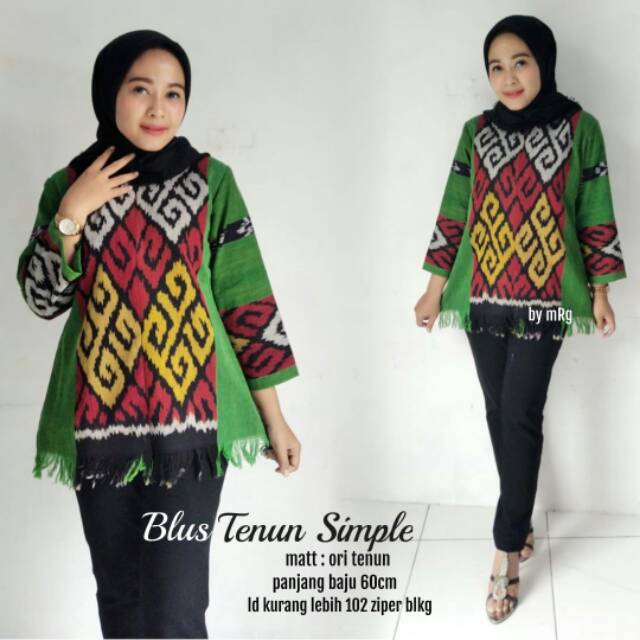 Blus Tenun Simple / Blus Batik Tenun Ori